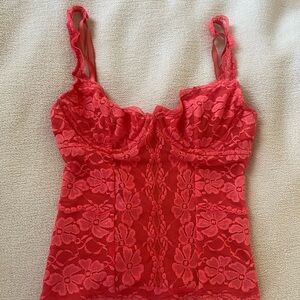 Marciano coral Floral Lace bustier